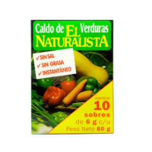 El Naturalista - Caldo De Verdura Sin Sal 10 Sobres X 6 Grs C/u